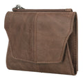 Genuine cowhide coin purse with stitching detail and anti-theft RFID protection