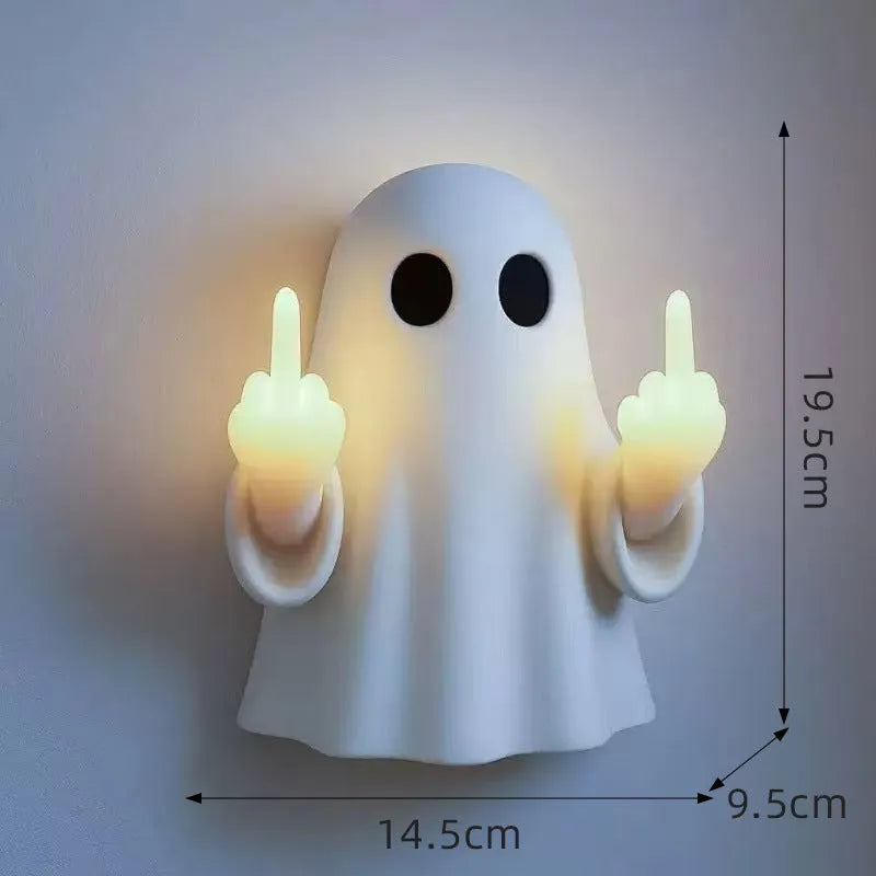 White ghost statue night lamp with modern design for Halloween decoration