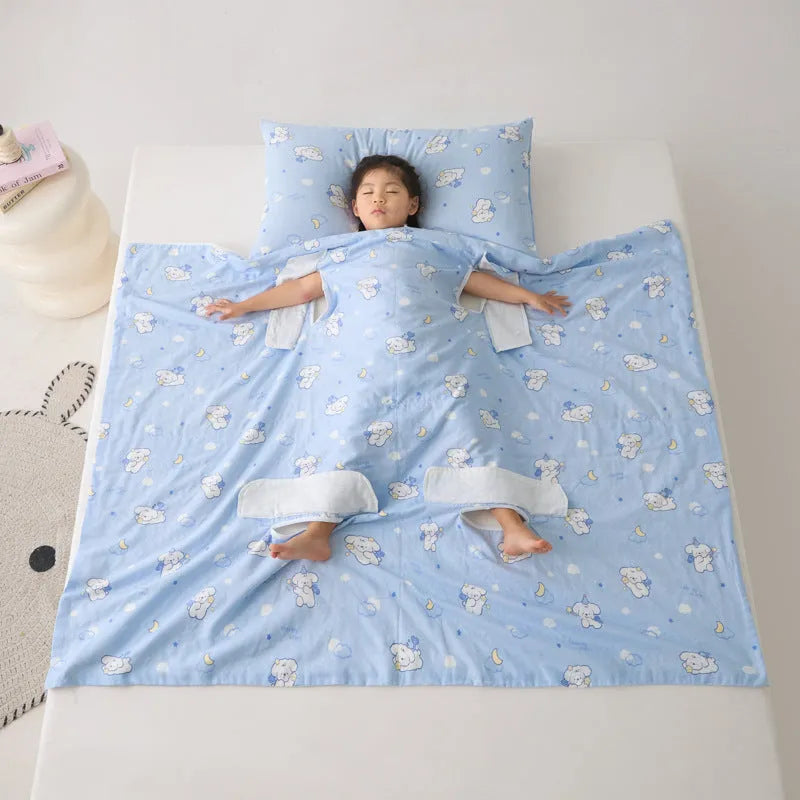 Anti-kick sleeping bag multifunctional blanket in various colours and sizes
