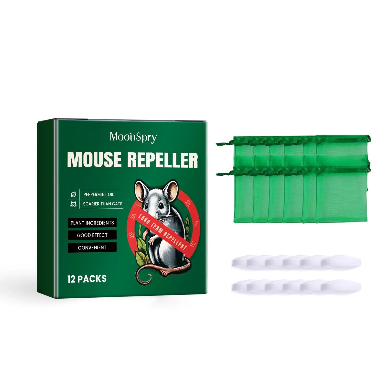 60ml rat repellent spray bottle with natural clove, peppermint, camphor, and chilli oils.