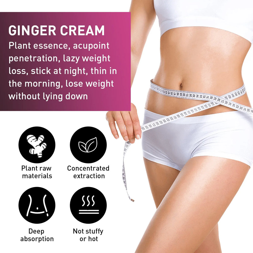 15g tube of ginger body thigh slimming cream with olive oil and hyaluronic acid