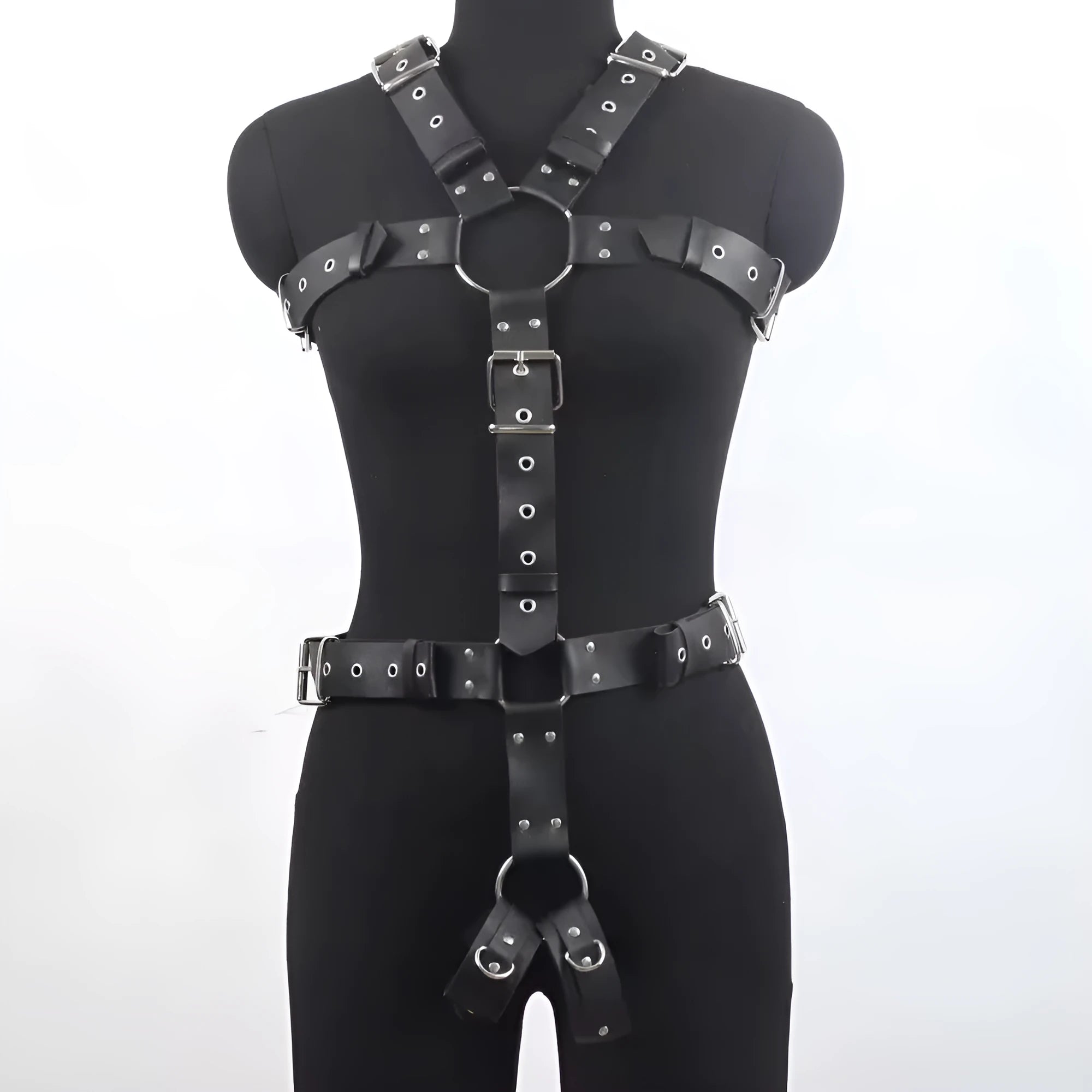 Black patent leather waist trainer corset with thin 2cm width and buckle closure