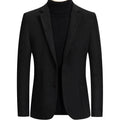 Men's slim fit grey wool blazer jacket for autumn and winter casual wear.