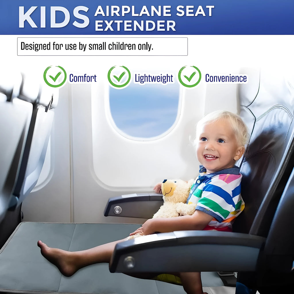 Portable children's aircraft pedal seat extender in nylon with bundle pocket
