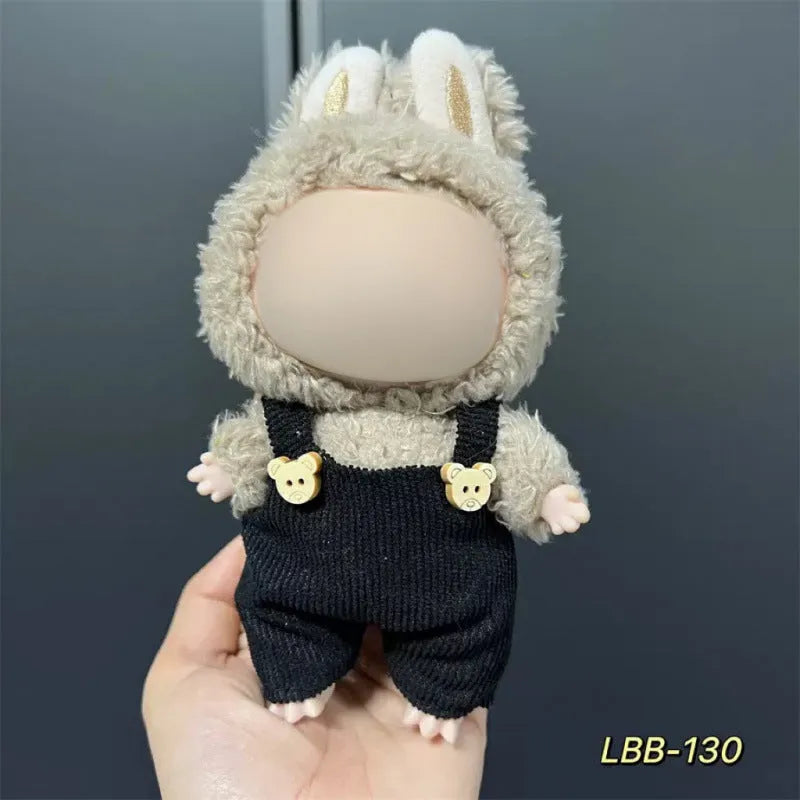 Plastic doll clothes costume for a 17cm vinyl action figure on a white background