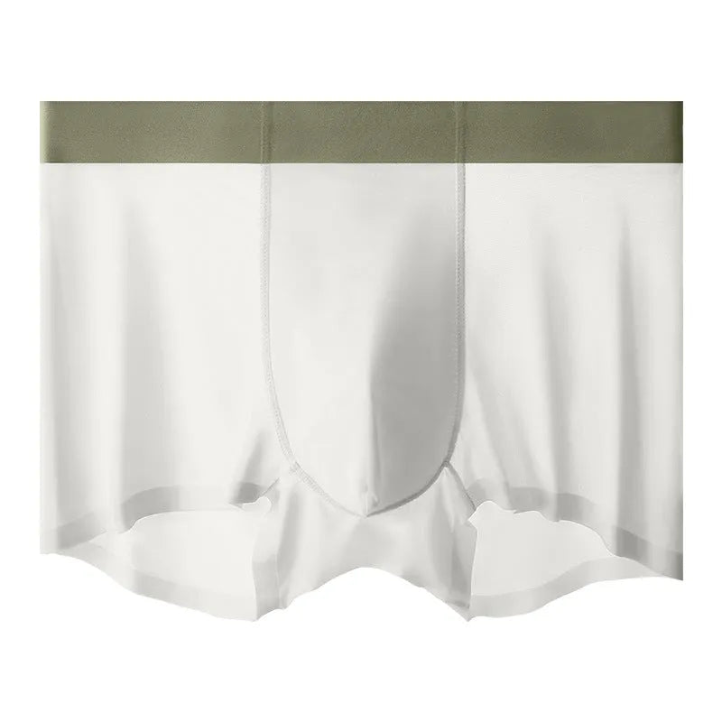 Men's graphene antibacterial seamless shorts in ice silk fabric, shown in light blue colour