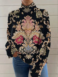 Black 3D pattern turtleneck long sleeve sweater in loose Japanese Korean casual style