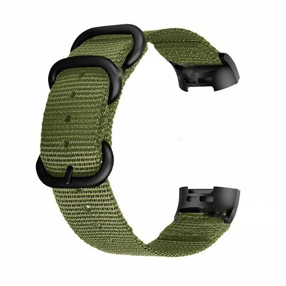 Nylon three-ring buckle strap for Fitbit Charge fitness tracker in multiple colours