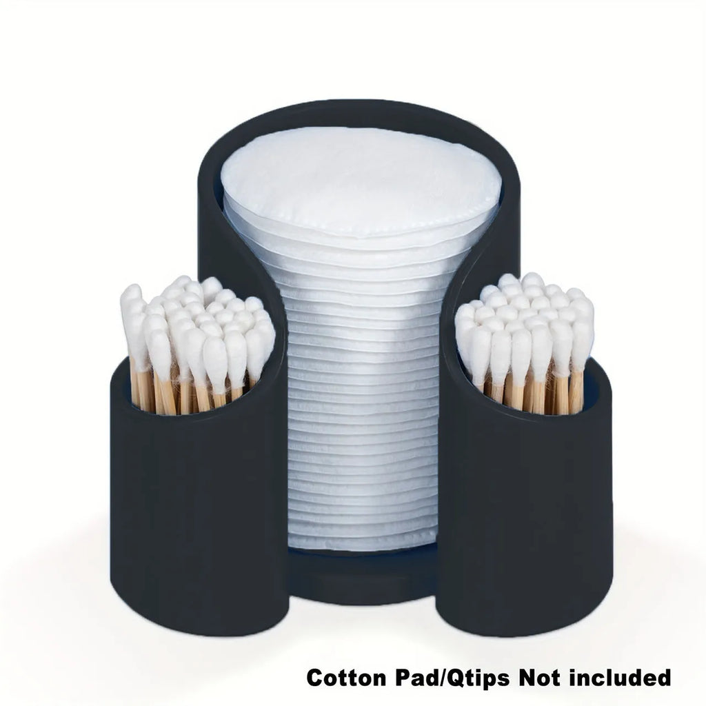 Modern solid-colour plastic cotton box for storing dental floss and cotton buds.