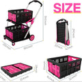 Foldable plastic shopping cart with two-basket design in blue colour variant