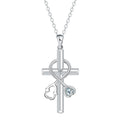 Close-up of a copper stethoscope pendant necklace on a cross-link chain for women.