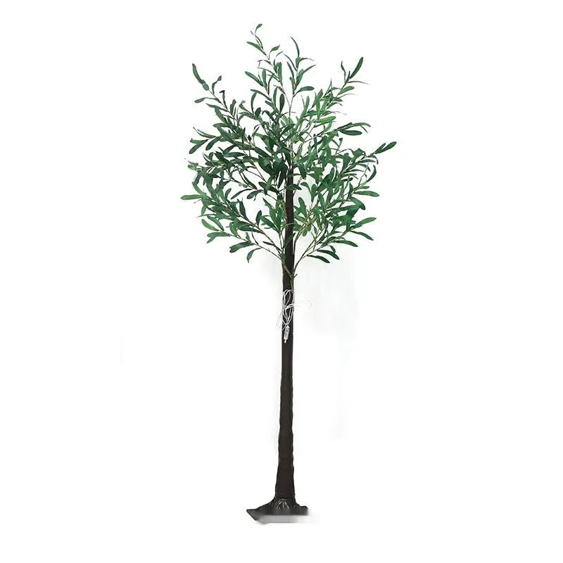 1.8m tall olive leaf tree lamp with 210 warm white LEDs for garden decoration