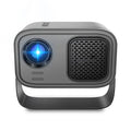 Black HD smart portable projector with remote control for home office use