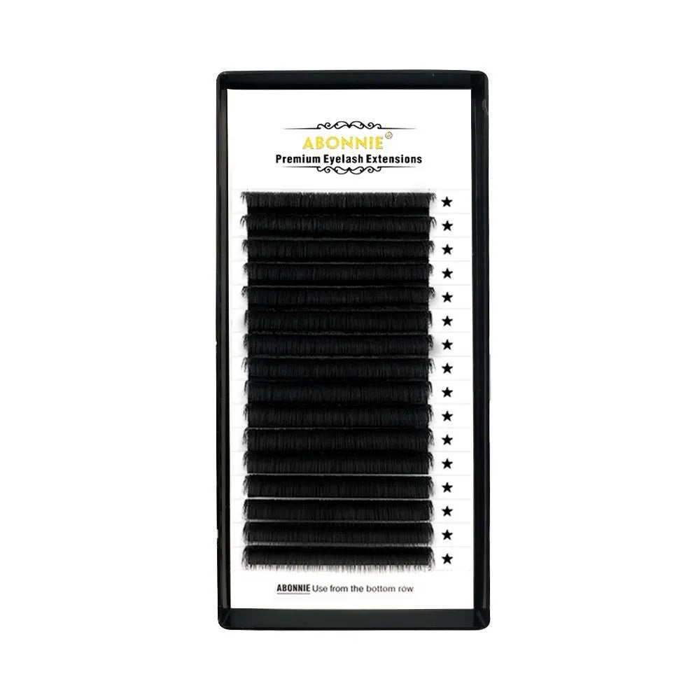 Pack of false eyelashes showing dense 16-row mink hair lashes on a clear band.