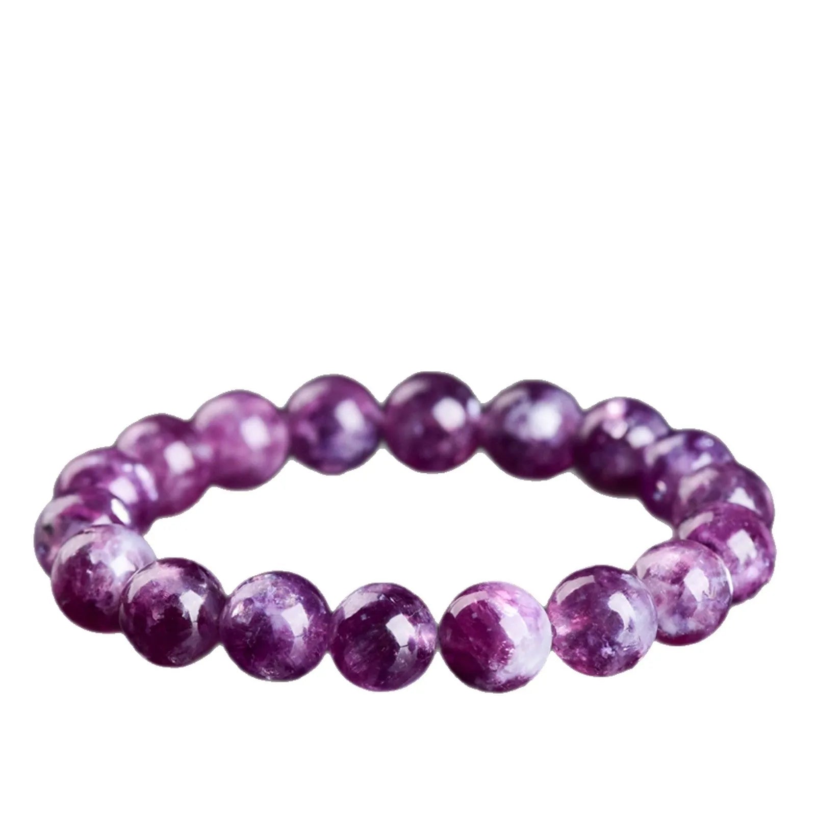 Polished purple crystal bead bracelet in Korean style geometric unisex design.