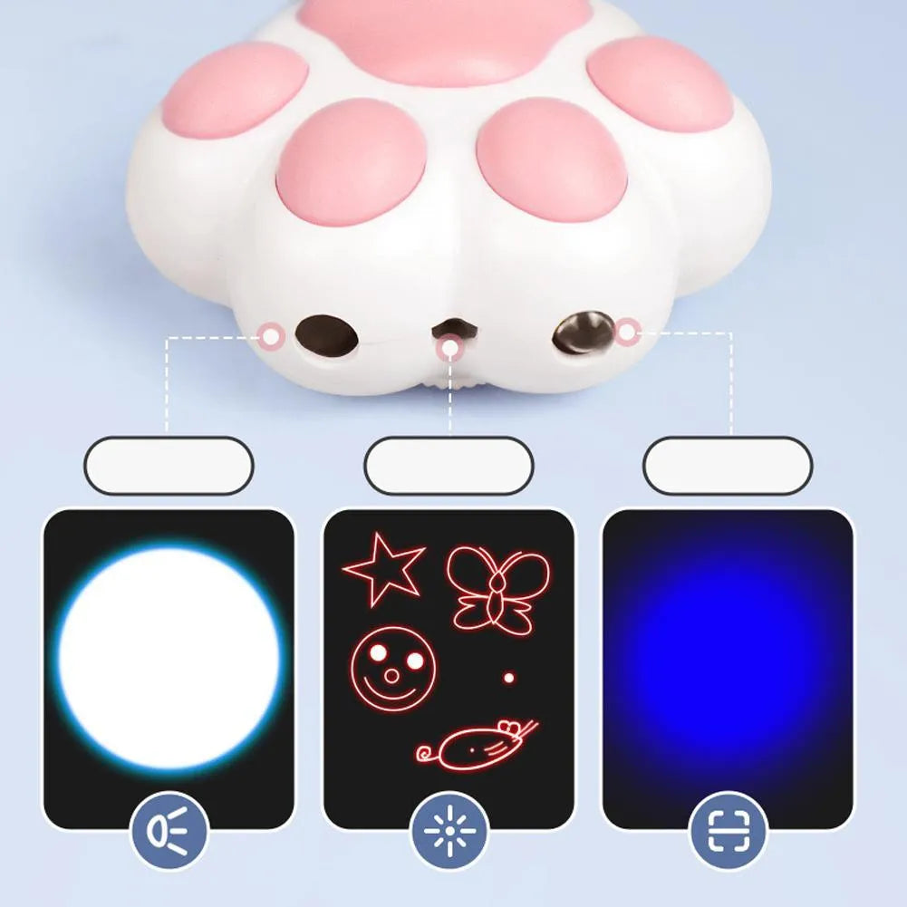 Black or pink USB rechargeable infrared cat teaser toy with keychain measuring 5 by 2.5 centimetres