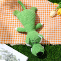 Corn kernel-shaped dog plush chew toy for teeth cleaning with squeaker in green colour
