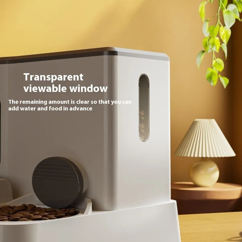Automatic cat feeder water dispenser with integrated double bowl in choice of colours
