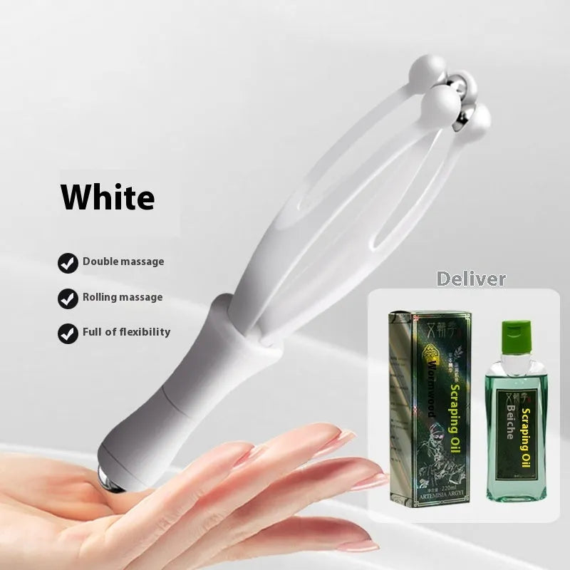 Blue and white steel ball finger massager for hand joint roller care