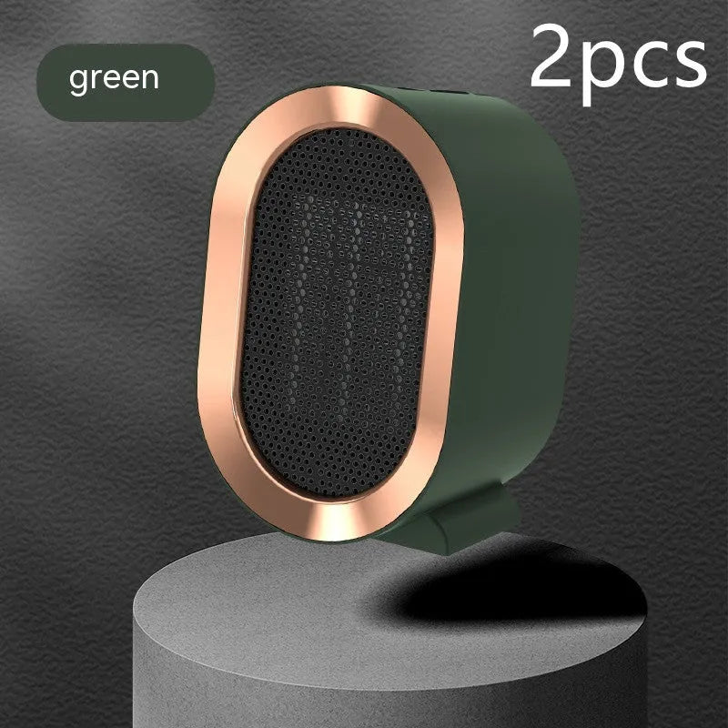 Portable desktop electric heater with PTC ceramic heating element in choice of colours