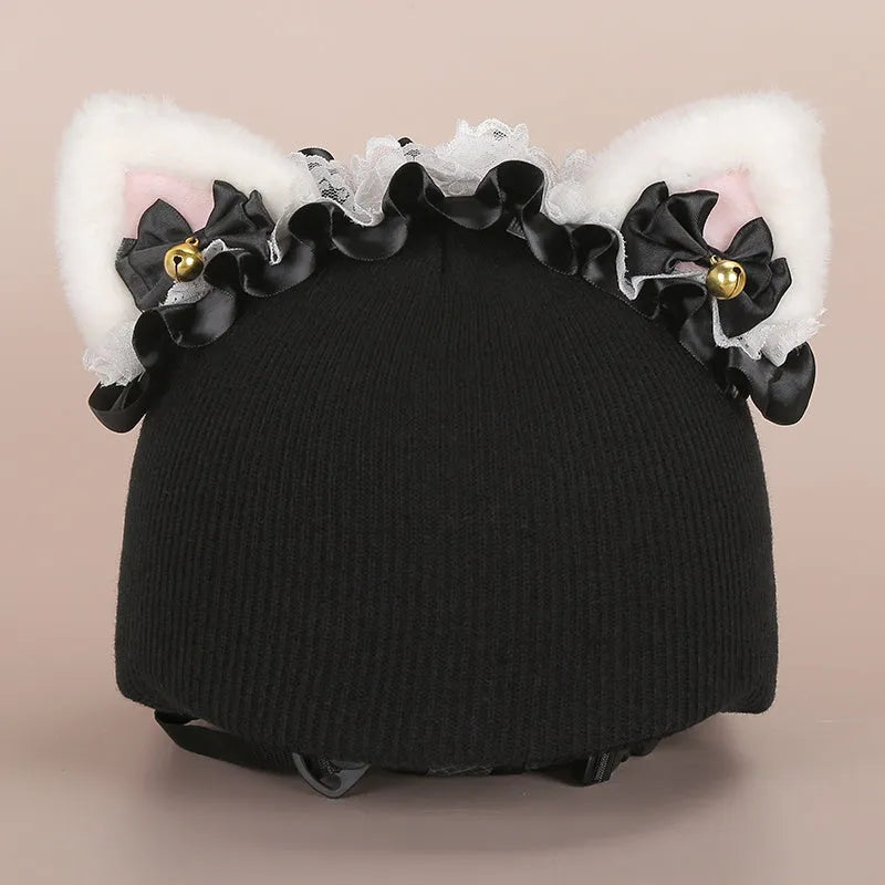 Cartoon character plush fabric helmet ear decoration cover for medium-sized helmets.