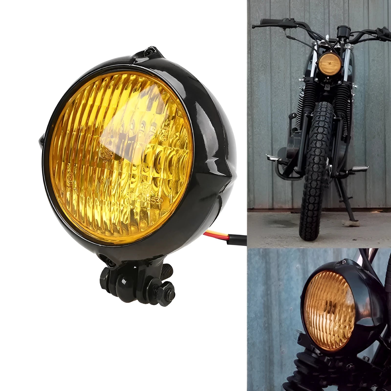 Harley Headlights retro black electroplated motorcycle headlights with 8cm diameter
