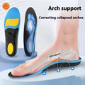 Blue and green flat foot correction insoles with arch support for standard shoes