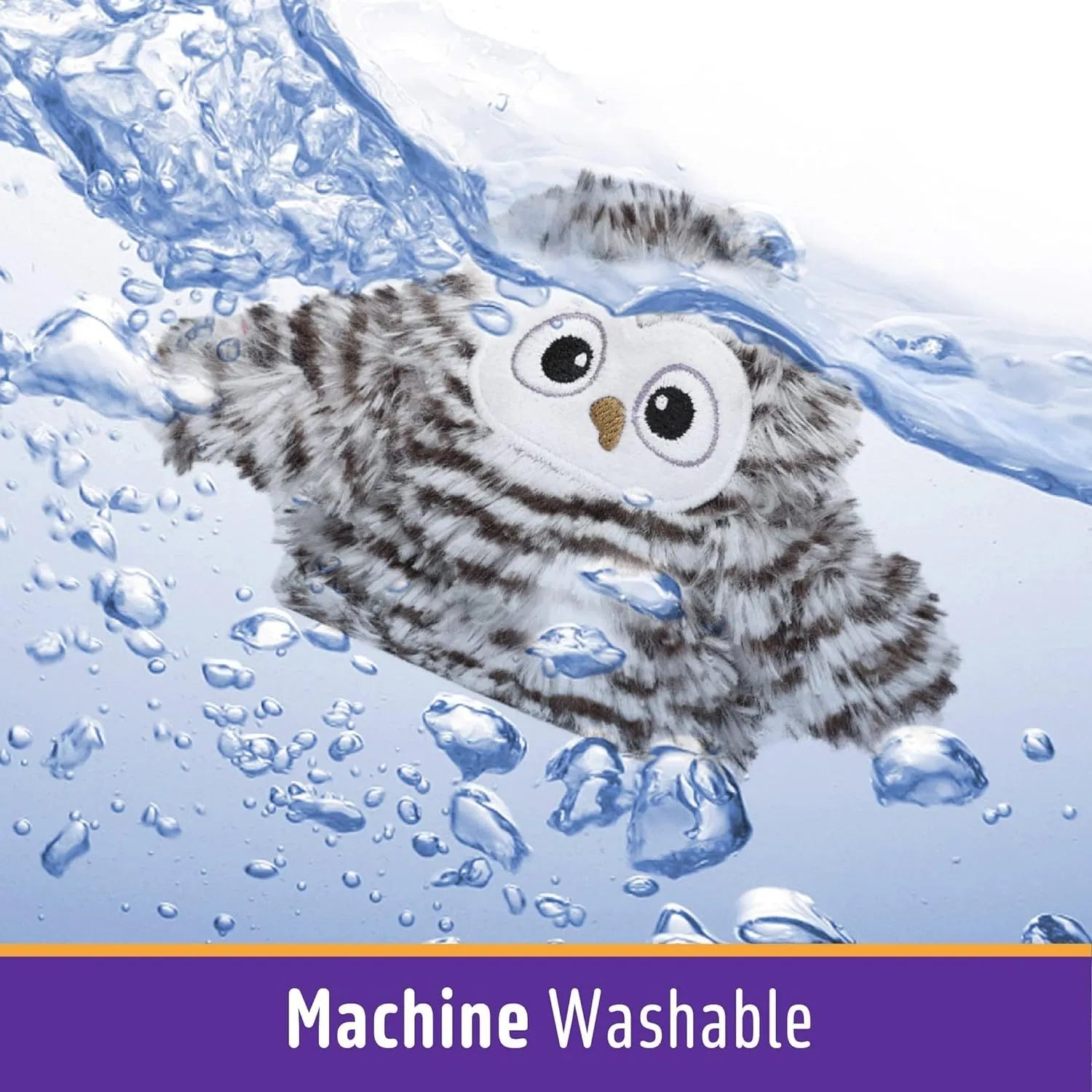 Grey automatic chirping owl cat toy with flapping wings