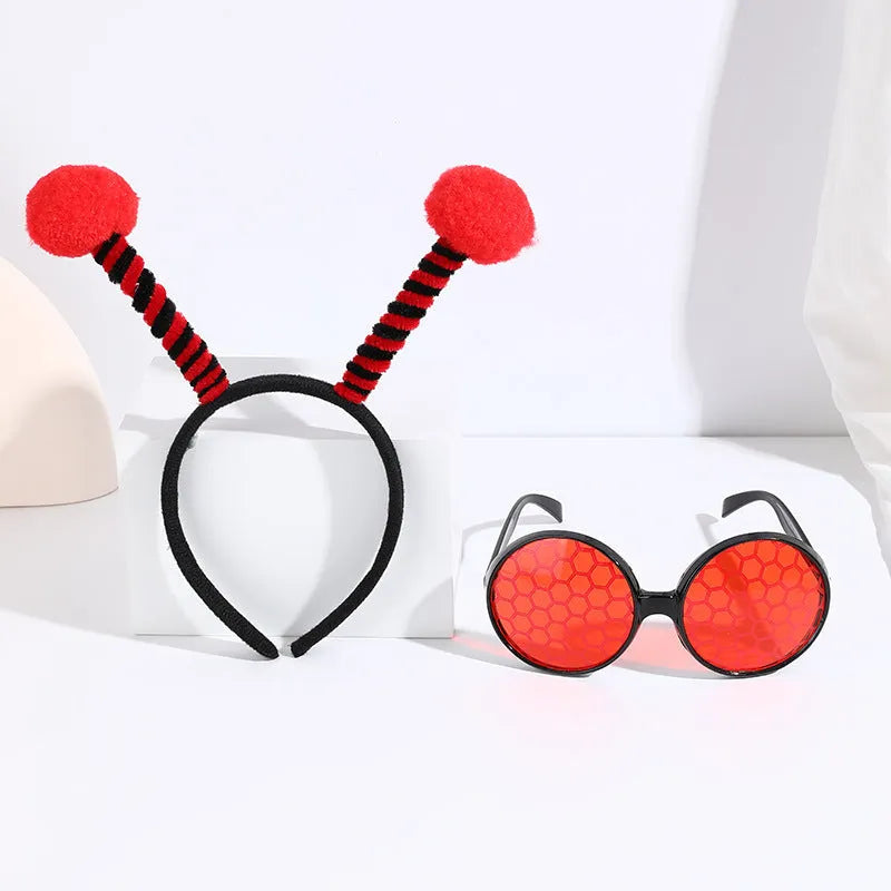 Children's yellow bees fancy dress headband and glasses costume set with insect decorative elements