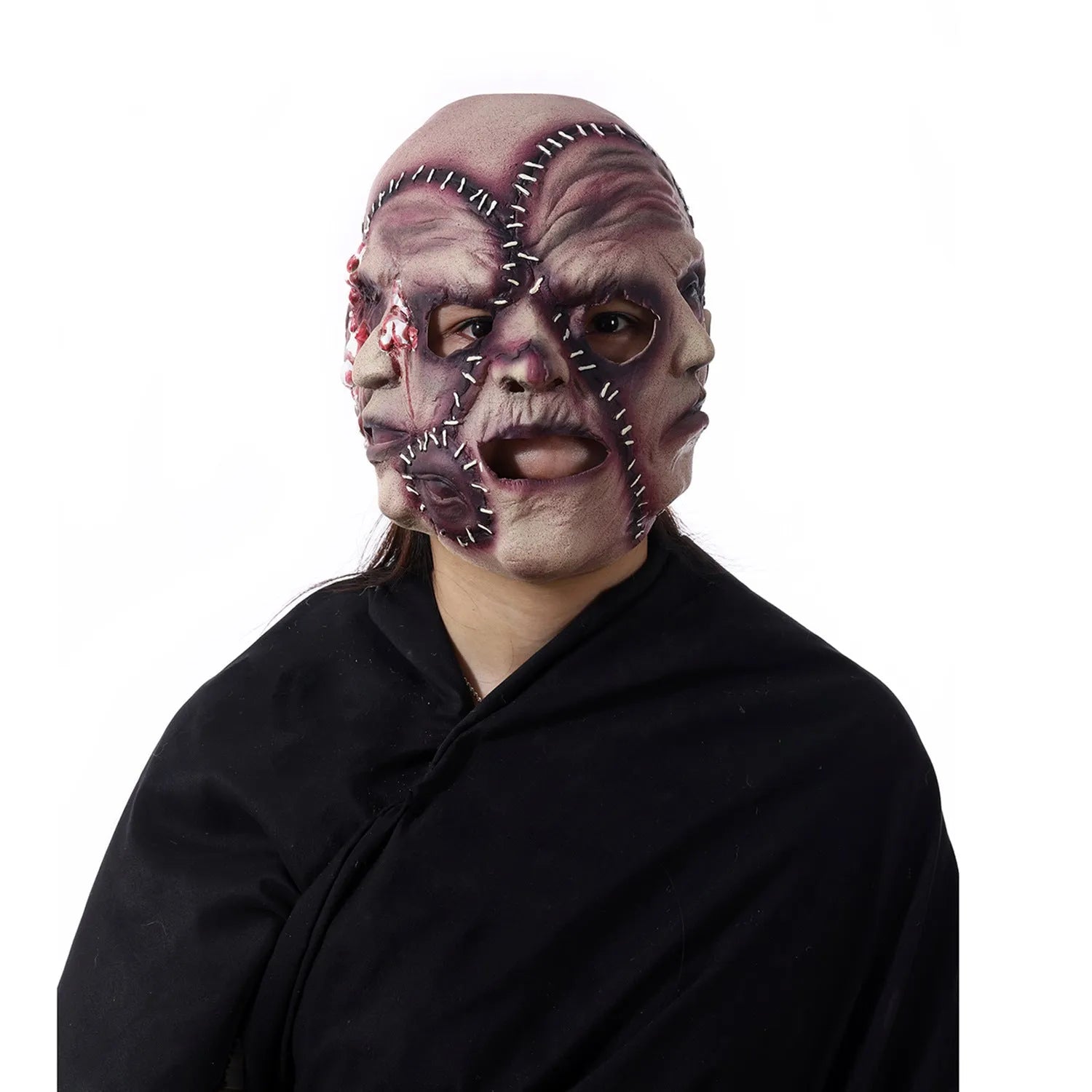 Three-sided grimace horror mask made from natural latex for adult Halloween and costume events
