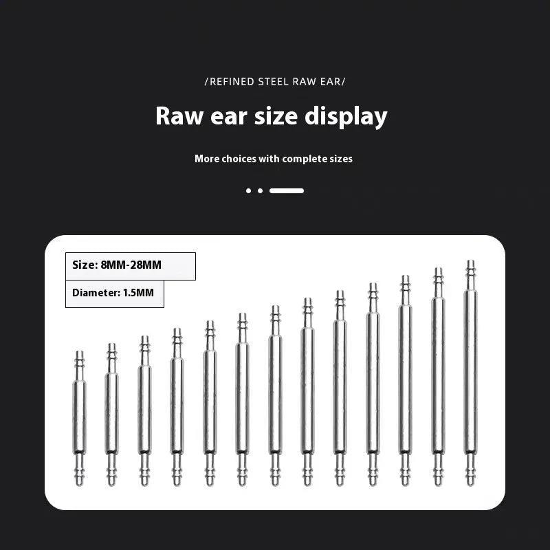 Watch bolt auricular needle spring shaft accessories with six size options for watch repair