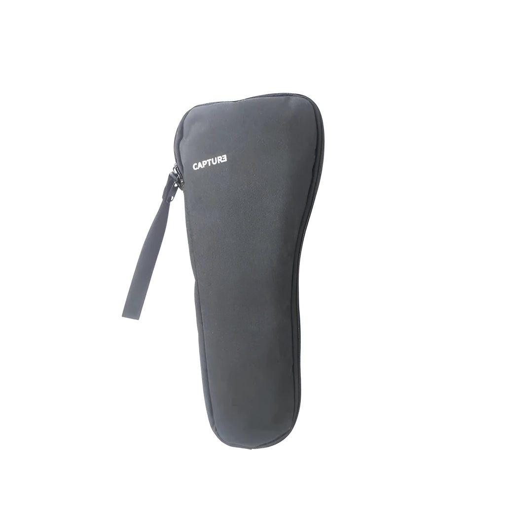Black cloth storage bag for mobile phone stabilizer accessories with zippered closure