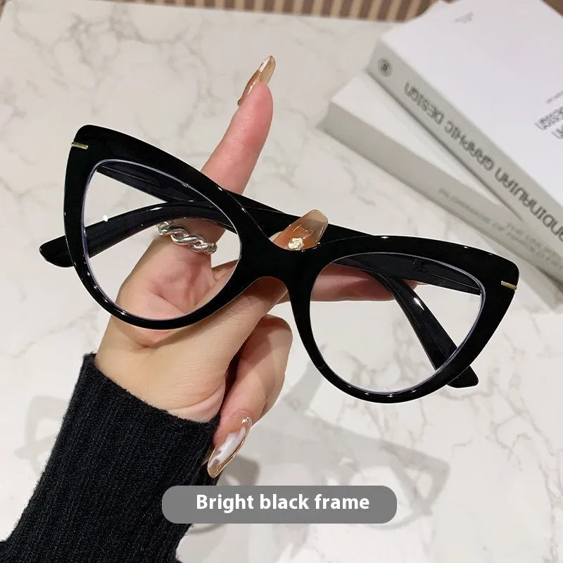 Women's cat eye reading glasses with floral pattern frame and prescription lenses for elderly wearers