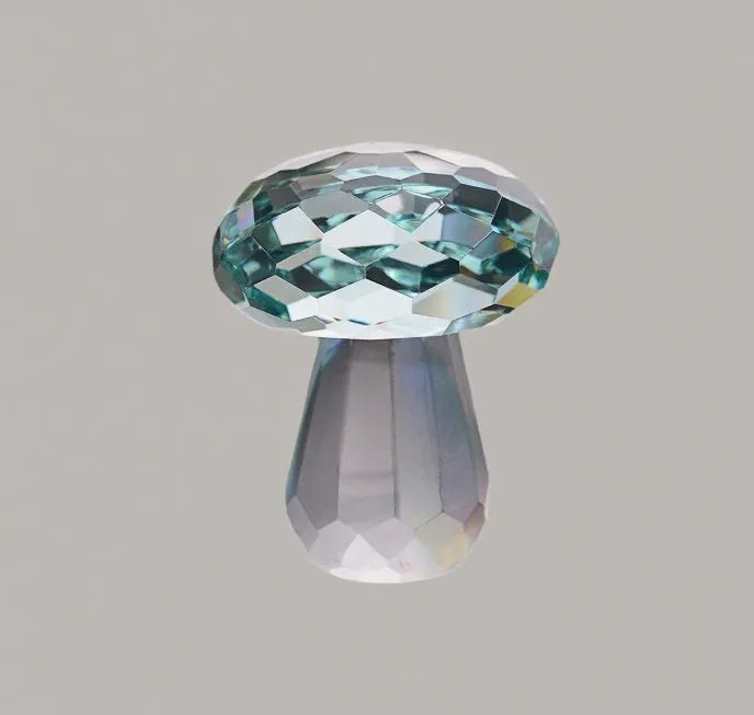 Crystal mushroom decorative ornament in modern simple geometry style measuring 40mm by 53mm