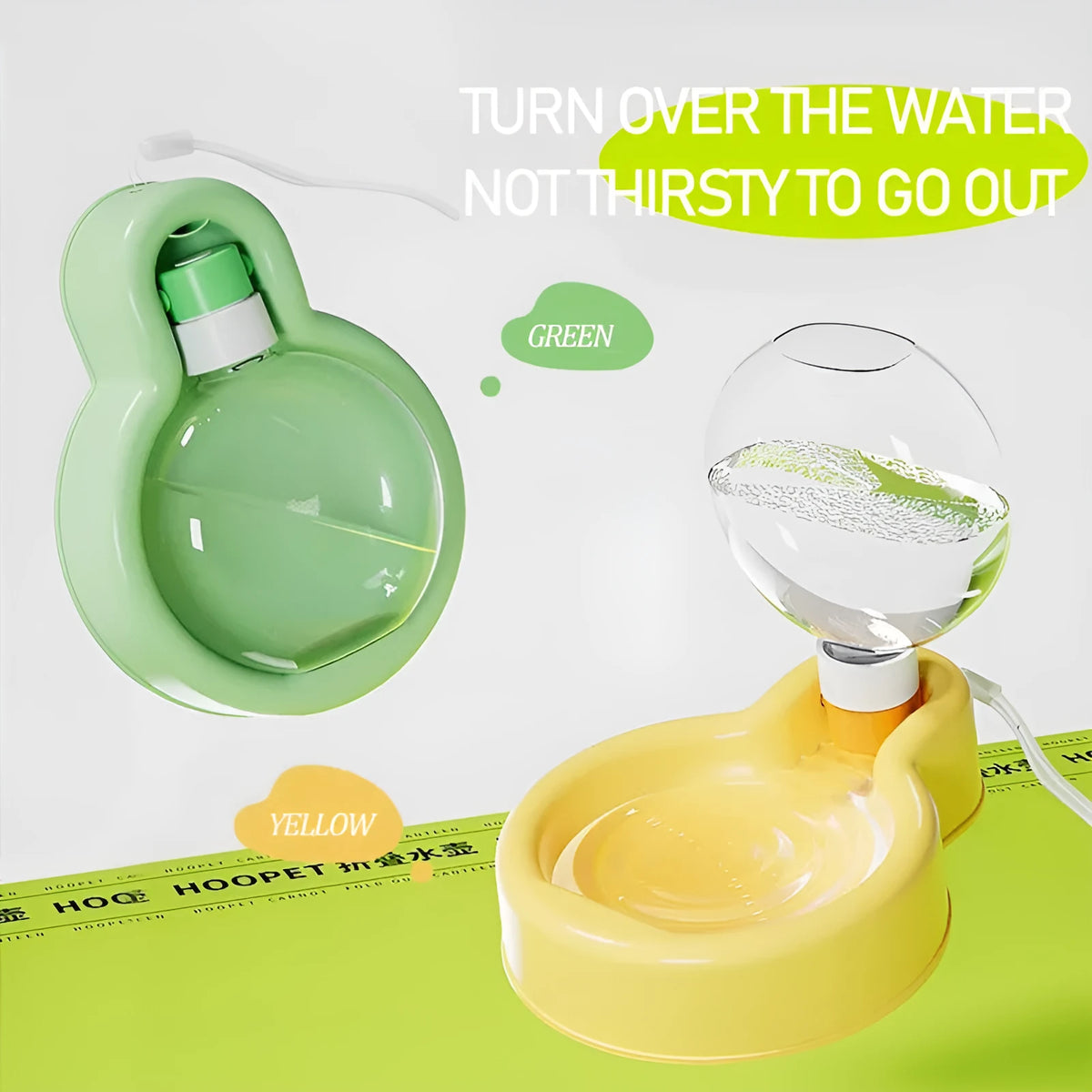 Portable dog travel water cup with integrated bowl and dispenser in orange colour