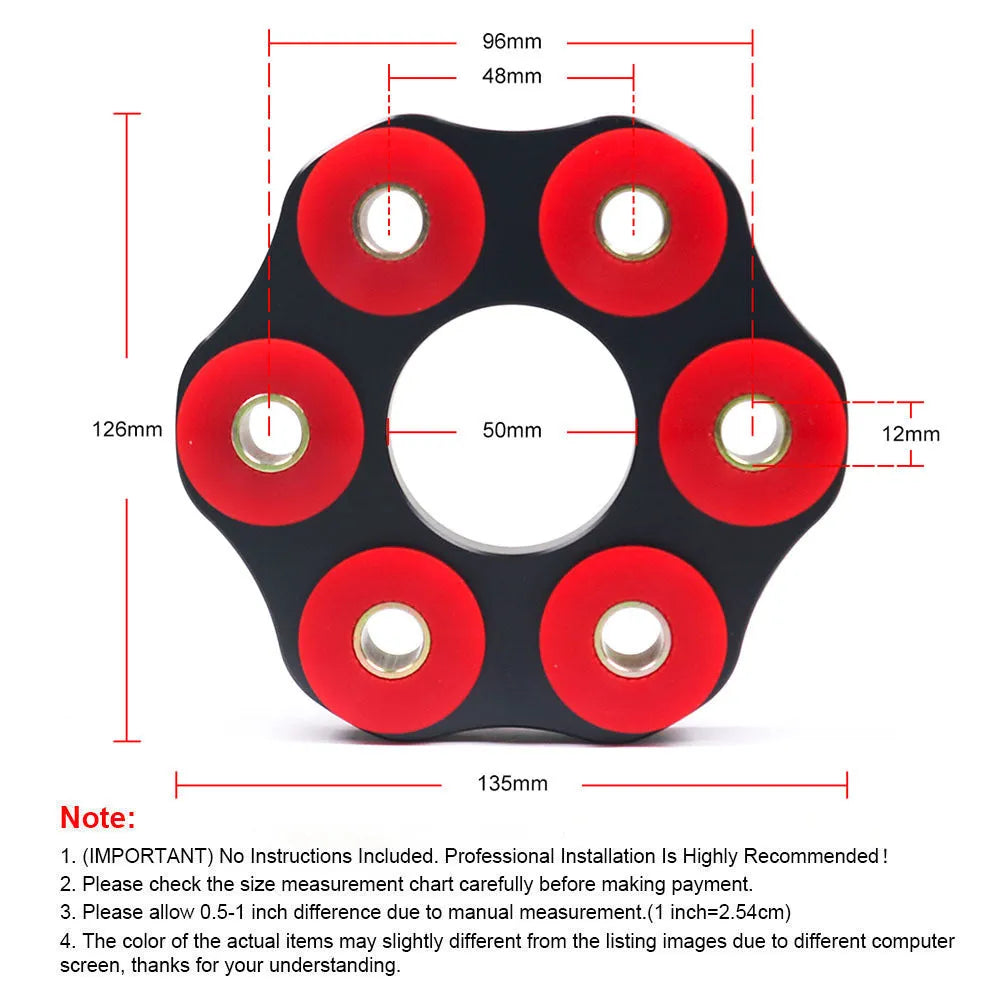 Red polyurethane aluminium drive shaft connecting plate bracket for BMW E46 E36 E30 M3 vehicles