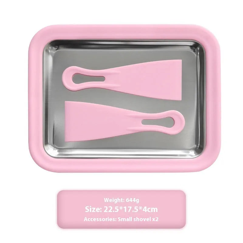 Manual fried yogurt machine for DIY ice cream making in green, pink, white, or rose red.