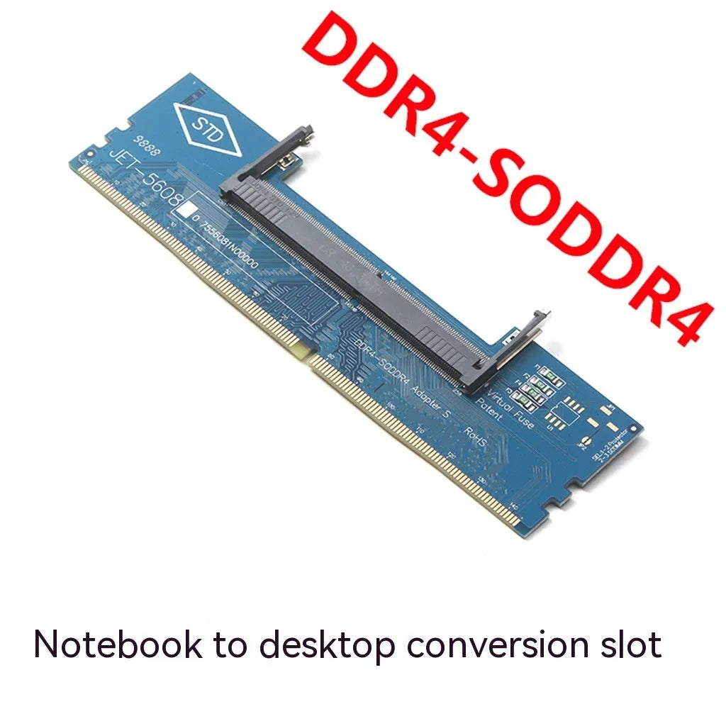 DDR4 laptop to desktop memory adaptor card with gold contacts in electrostatic bag