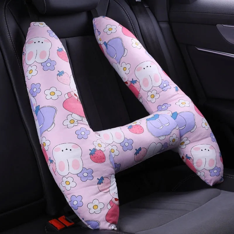 55x70cm rectangular car headrest pillow with printed character design options.