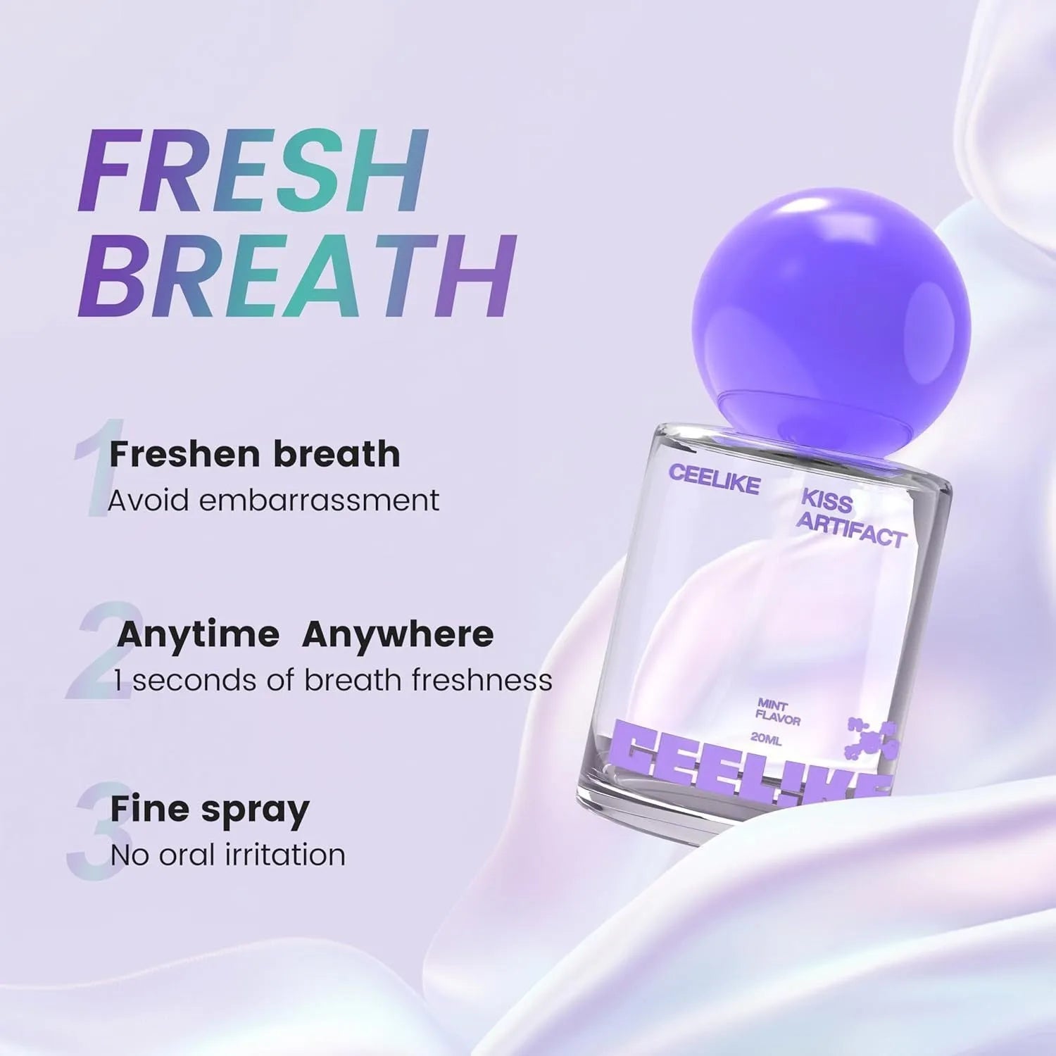 20ml portable oral spray bottle with probiotics formula for oral hydration