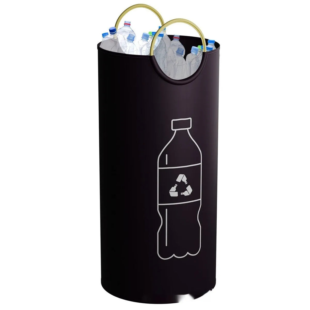 Round portable plastic trash can for outdoor and office use, 38cm wide, 72cm high.