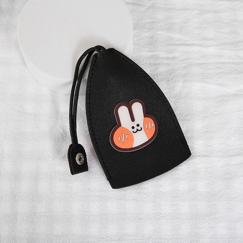 Colourful cartoon pull-out key case made from PU leather showing design options