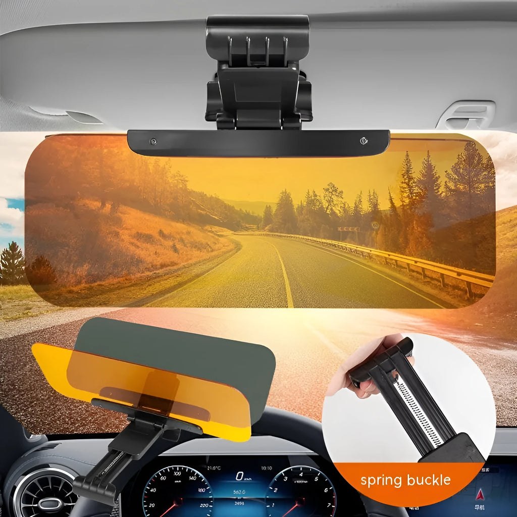 Car anti-glare sun visor with telescopic adjustment and dual-use anti-high beam goggles design