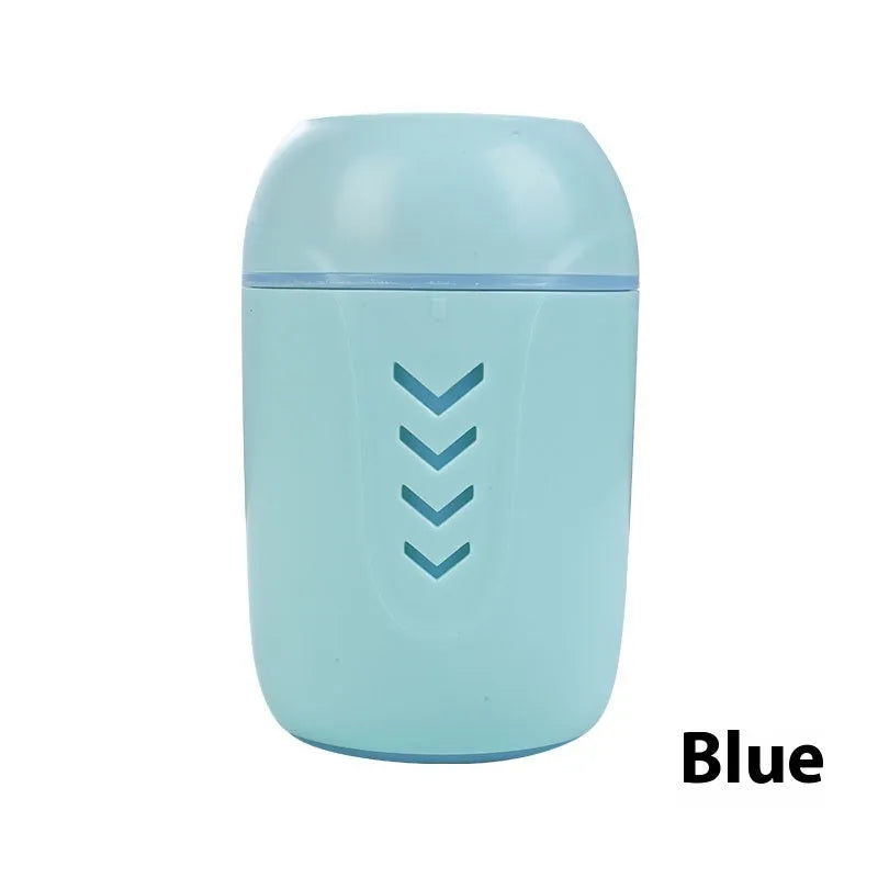 Round white portable air purifier with aromatherapy function for car, home, and office use.