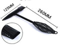 High carbon steel welding hammer with a spring handle for slag and rust removal.