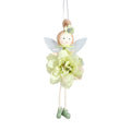 Cute cloth elf flower angel pendant for Easter decoration in dark pink, pink, green, and yellow colours.
