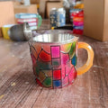 Painted bookmark design resin display cup with American-style artwork