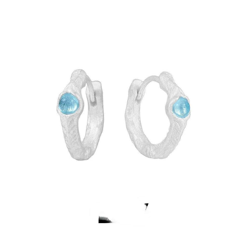 925 sterling silver geometric round ear clip with burnt silver electroplated finish