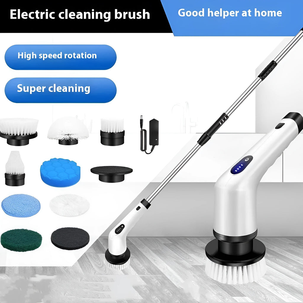 White ABS plastic handheld cleaning ball with accessories and international plug specifications