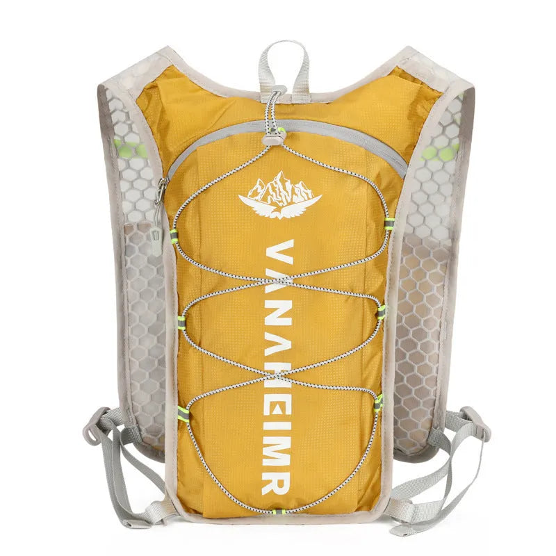 Ultra-light cross-country outdoor backpack in streamer orange colour with an air pillow belt.